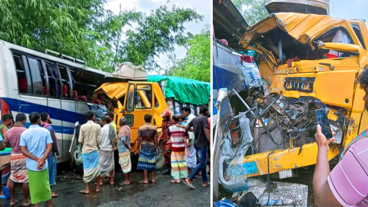 পাবনায় বাস-ট্রাক সংঘর্ষে নিহত ৩