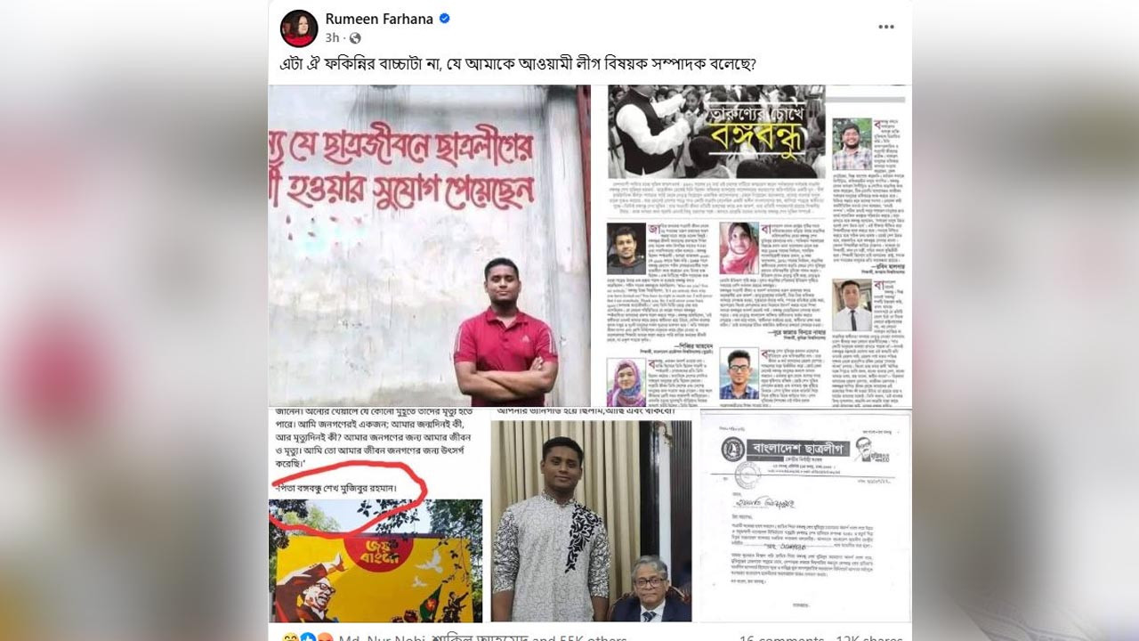 রুমিন ফারহানার তীব্র আক্রমণ-হাসনাতকে বললেন ‘ফকিন্নির বাচ্চা’