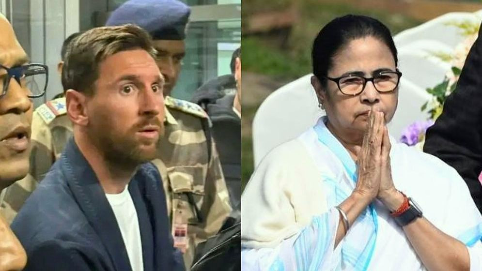 কলকাতার সল্টলেক স্টেডিয়ামে লিওনেল মেসির অনুষ্ঠান ঘিরে বিশৃঙ্খলার মুহূর্ত। ছবি: সংগৃহীত