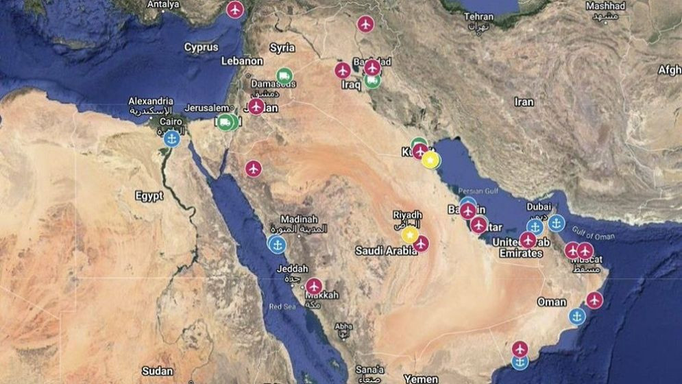 মধ্যপ্রাচ্যে অবস্থিত যুক্তরাষ্ট্রের একটি গুরুত্বপূর্ণ সামরিক ঘাঁটির আকাশদৃশ্য। ছবি সংগৃহীত